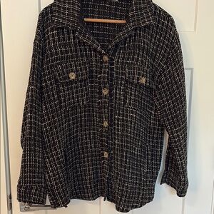 ANDTHEWHY | Black and White Women's Shacket